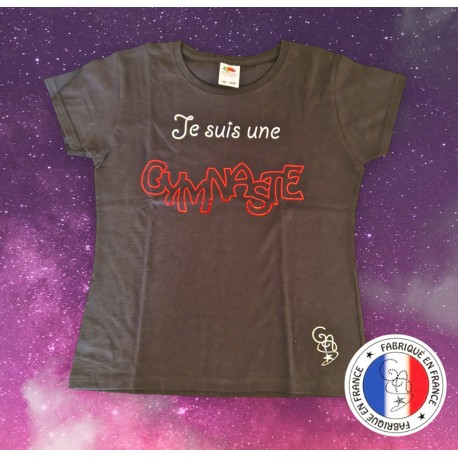 T-shirt cintré noir Gymnaste confetti