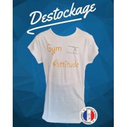 T-shirt cintré blanc motif gym