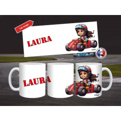 Mug Enfant Incassable Kart modèleFille Personnalisé