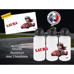 Gourde personnalisé enfant modèle Kart fille