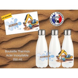 Bouteille Thermos personnalisé enfant Modèle Tractopelle