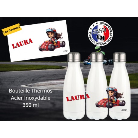 Bouteille Thermos personnalisé enfant Modèle Karting fille