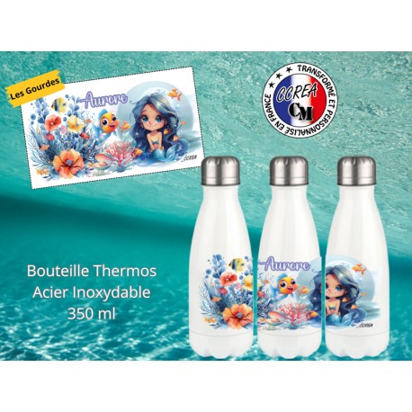 Bouteille Thermos personnalisé enfant Modèle Sirène