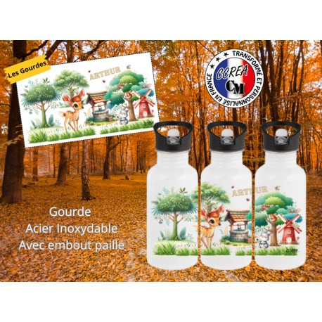 Gourde personnalisé enfant biche