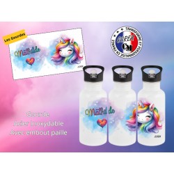 Gourde personnalisé enfant modèle Licorne