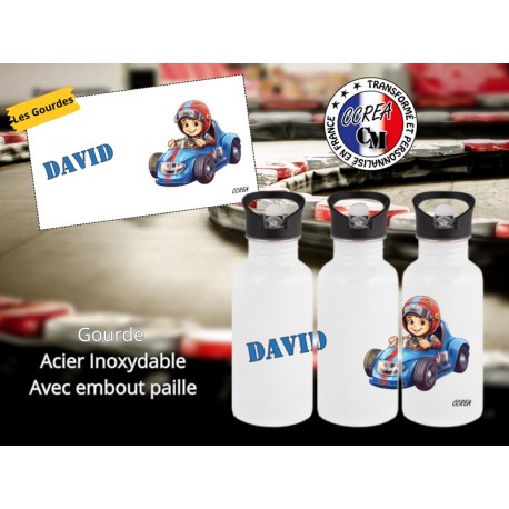 Gourde personnalisé enfant modèle Karting Garçon