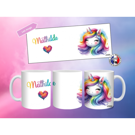 Mug Enfant Incassable Licorne Personnalisé